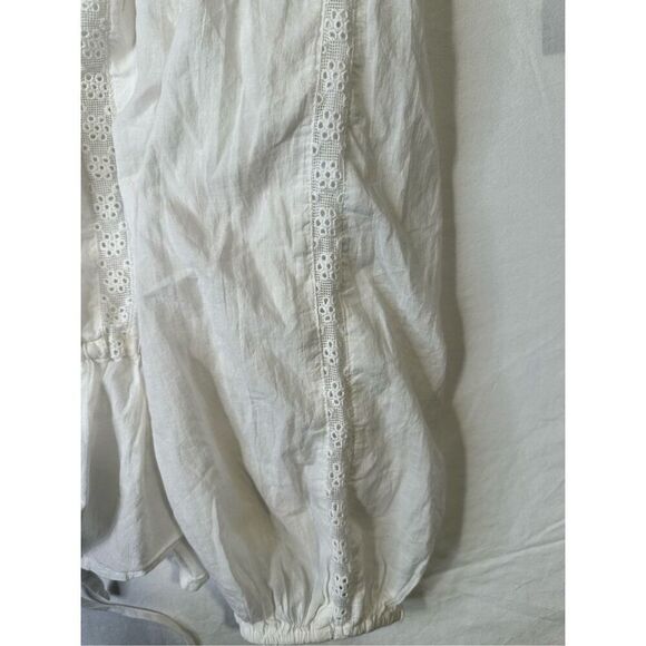 Free People White crochet and lace button down shirt - Picture 5 of 10